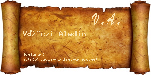 Váczi Aladin névjegykártya